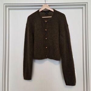 Massimo Dutti Olive green Cardigan Sweater
